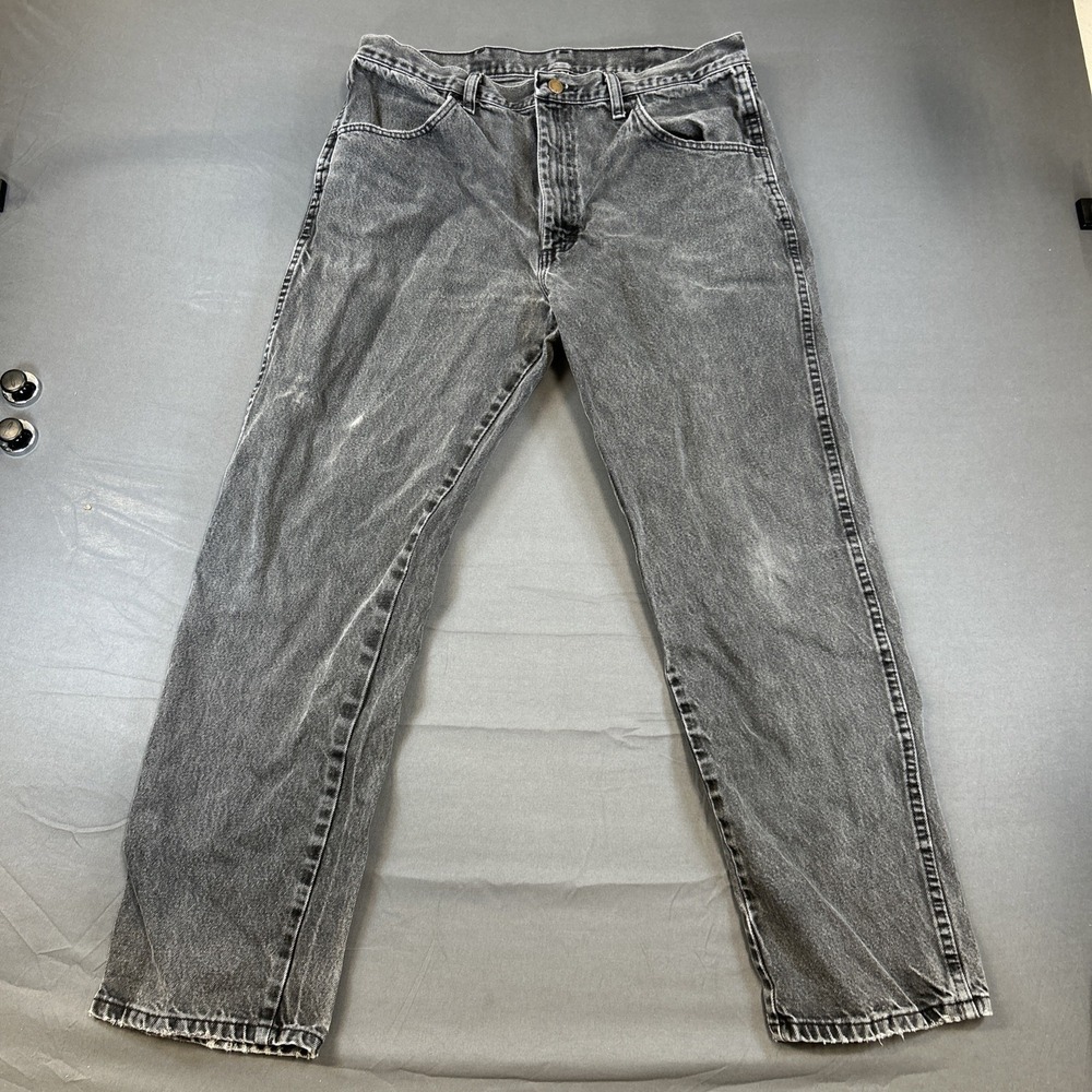 Rustler Jeans Mens  Black Straight Pants 36/30 Denim 100% Cotton Casual Comfort